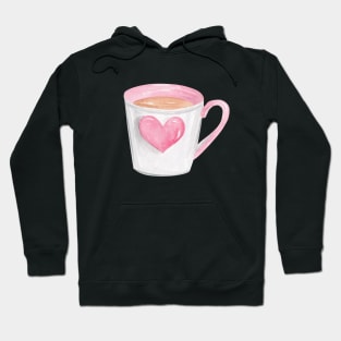 Cup of coffee with pink heart Hoodie